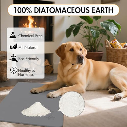 Newest Diatomite Stone Pet Feeding Mat for Dog&Cat–Super Absorbent Diatomite Fast Drying Stone Dog Food Mat, Quick Dry Dog Mats for Food and Water with Non-Slip Pad (24×16'', Dark Gray, Square) - color: Dark Gray Square