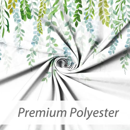 AWERT Plant Shower Curtain for Bathroom Sage Green Eucalyptus Waterproof Quick-Drying Green Leaves Shower Curtain Set with Hooks 60x72 Inch - color: Green, size: 60"W x 72"L (Pack of 1)