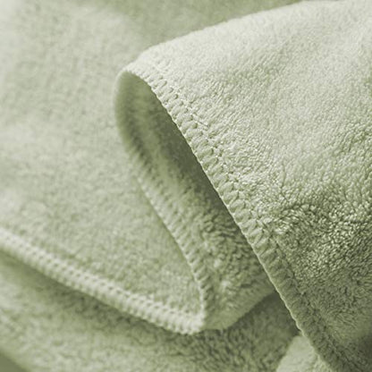 Xinrjojo 4 Piece Microfiber Quick Dry Towel Sets,Super Soft Plush Highly Absorbent No Fading Towels Bathroom Set, 1 Bath Towel 1 Hand Towel and 2 Washcloths –Light Green - color: Light Green