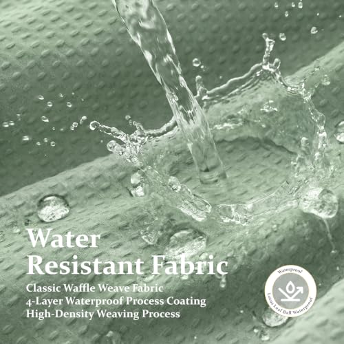 Stall Waffle Shower Curtain 256 GSM Heavy Fabric 54x72 Sage Green | 54 Inch Wide, Thick Cloth, Weighted Hem, Water Repellent, Hotel Luxury Polyester Shower Curtain Set for Bathroom 10 Hooks - color: A. Sage Green, size: 54"W x 72"L (Pack of 1)