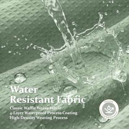 Stall Waffle Shower Curtain 256 GSM Heavy Fabric 54x78 Sage Green | 54 x 78 Inch Long, Thick Cloth, Weighted Hem, Water Repellent, Hotel Luxury Polyester Shower Curtains for Bathroom 10 Hooks - color: A. Sage Green, size: 54"W x 78"L (Pack of 1)