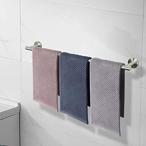 NearMoon Bath Towel Bar, Thicken Stainless Steel Shower Towel Rack Holder Wall Mounted for Bathroom, 33-lnch Overall Length-30-lnch Usable Hanging Space (1 Pack, Brushed Nickel) - color: Brushed Nickel, size: 33 Inch