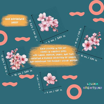Handmade NON SLIP BATHTUB STICKERS, 18 PCS Sakura Cherry Blossom Decals, Alternative to Shower Mat, Waterproof Adhesives, Anti Slip Shower Stickers, Tubs, Stairs - Safety Tub Non Slip Stickers