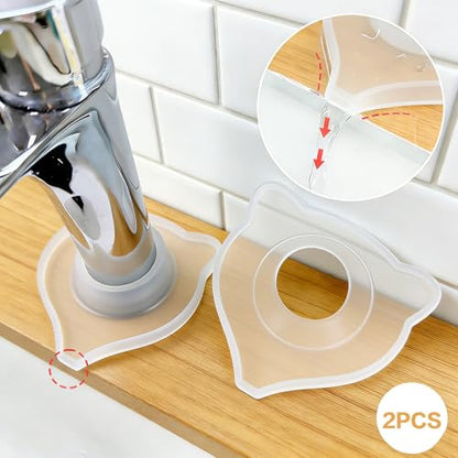 Compact Silicone Kitchen Sink Faucet Splash Proof Mat, Tap Water Diversion Splash Guard Drain Pad(Clear,2PCS) - color: Clearx2
