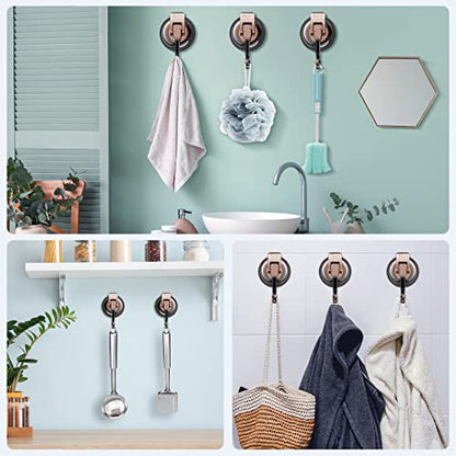 Heavy Duty Vacuum Suction Cup Hooks (2Pack) for Shower,Glass Window,Kitchen&Bathroom&Restroom Organization,Red Bronze - color: Red Bronze