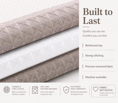 Dainty Home Waffle Weave Waterproof Shower Curtains for Bathroom Clearance, Natural Taupe 70" x 72", Clearance Shower Curtains, Bath Curtains, Shower Curtain Waterproof Fabric - color: Natural Taupe