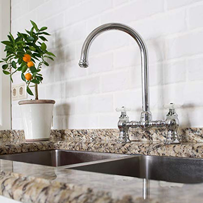 Danco Cross-Arm Tub/Shower & Sink Faucet Handle, Chrome/White (46004) - color: Chrome/White, size: 2.25 H