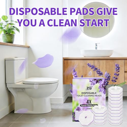 Toilet Brush Refills for Clorox, Toilet Bowl Cleaner Refill Pads | 80 Count Disposable Toilet Brush Heads, Pre-Loaded Cleaning Formula, Lavender Scent, Toilet&Bathroom Cleaning Supplies - size: 1 Count (Pack of 80)