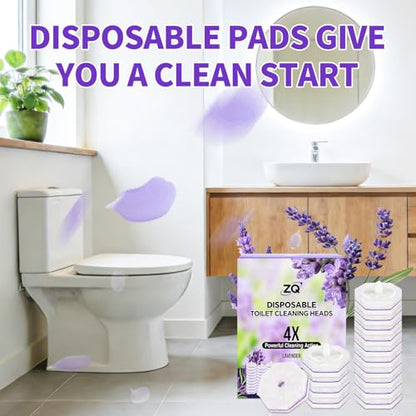 Toilet Brush Refills for Clorox, Toilet Bowl Cleaner Refill Pads | 80 Count Disposable Toilet Brush Heads, Pre-Loaded Cleaning Formula, Lavender Scent, Toilet&Bathroom Cleaning Supplies - size: 1 Count (Pack of 80)