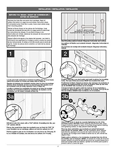 Delta 5700 Series (1-Pack) 16' Shower Grab Bar Seniors ADA Compliant Satin Nickel 450 lb Capacity Bathroom Safety Angled Handle for Shower, Bathtub | Wall Mounted Balance Assist, Grip DAS5316-SN