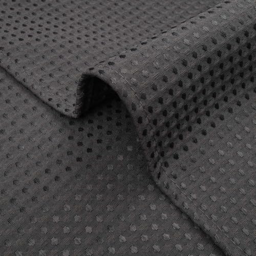 River Dream Waffle No Hook Shower Curtain with Liner,Graphite Grey,36x74 | Dotted Waffle,Snap-in Liner,Heavy Duty,Quick Dry,Mesh Top Window,With Bottom Magnets,Hotel-Grade,Washable,Small Stall Size - color: Graphite Grey, size: 36"W x 74"L (Pack of 1)