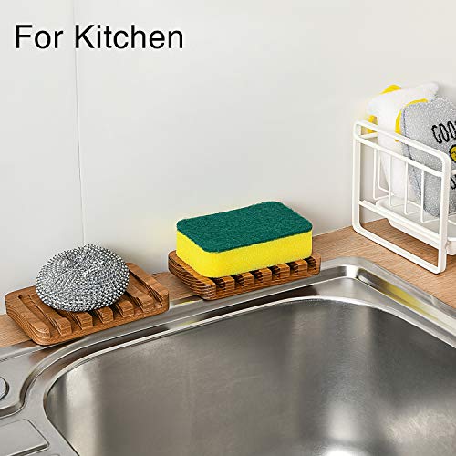Wooden Soap Dishes for Bathroom Shower,Teak (2P) | Bar Soap Holder with Self Draining Tray, Natural Waterfall Drain Soap Saver