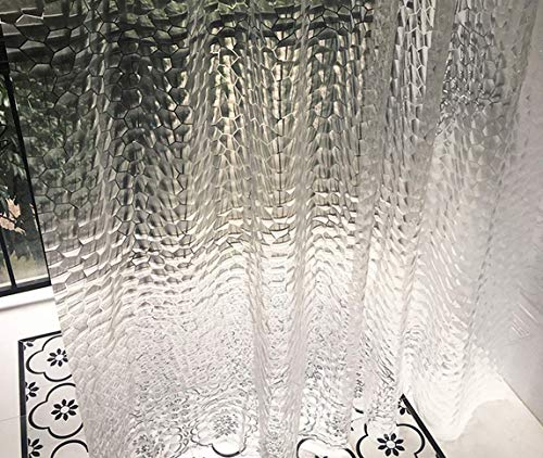 Ryhpez Shower Curtain Liner - Clear Shower Curtain Set with Hooks | 72"x72" - color: Water Cube, size: 72"W x 72"L (Pack of 1)