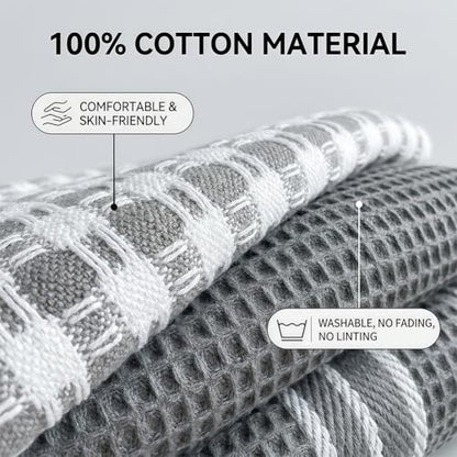 Towels 3 Pack Premium Wash Cloths Set, 25 by 17 Inches,100% Cotton Ring Spun,Highly Absorbent and Soft Feel Washcloths for Bathroom,Spa,Gym and Face,Grey