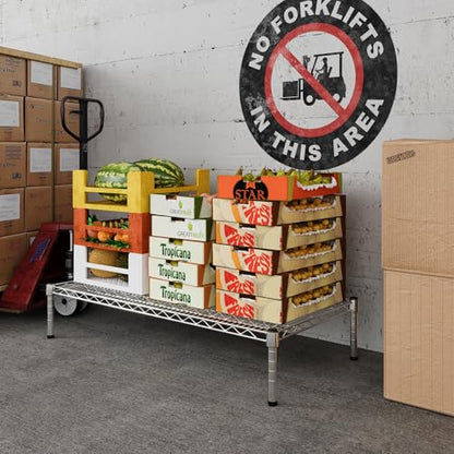 21" Deep x 42" Wide x 8" Height Wire Shelving Kit | 1-Tier | NSF Commercial Storage Rack Unit - size: 21" Deep x 42" Wide