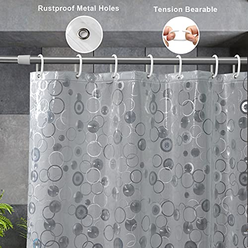 AooHome Plastic Shower Curtain Liner - EVA 3D Circle Pattern Design Water Repellent, 10G Heavy Duty, Semi Transparent, 72x84 Inch - size: 72"W x 84"L (Pack of 1)