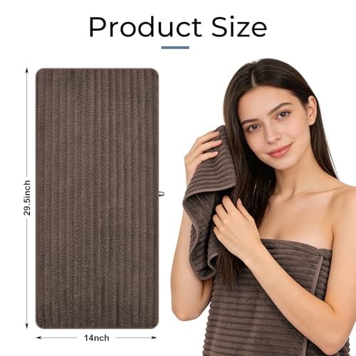 ZVH Hand Towels for Bathroom 6pcs 14X29.5inch,Quick Dry Microfiber,Super Soft,Hand Towels with Hanging Loops for Spa,Kitchen,Hotel (Brown, Set of 6) - color: Brown