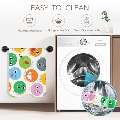 SHUCHING Baby Bath Mat for Tub Non Slip-40x16 Inch | Bathtub Mat for Kids & Toddler Mold Free, Long Shower Mat for Inside Shower with Suction Cup, Machine Washable - color: Emoji