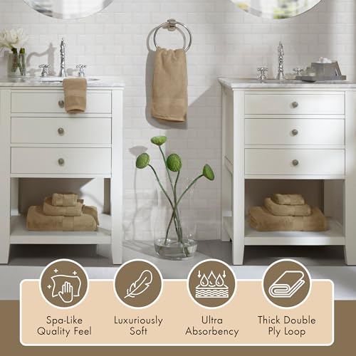 Madison Park 800GSM 100% Cotton Bathroom Bath Towel Set of 8, Taupe | Long Staple, Highly Absorbent, Durable Hotel Spa Quality, Quick Dry, Double Stitched Hems, Lint Reducing, OEKO-TEX Certified - color: Taupe, size: Multi-Sizes