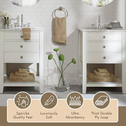 Madison Park 800GSM 100% Cotton Bathroom Bath Towel Set of 8, Taupe | Long Staple, Highly Absorbent, Durable Hotel Spa Quality, Quick Dry, Double Stitched Hems, Lint Reducing, OEKO-TEX Certified - color: Taupe, size: Multi-Sizes