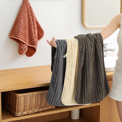 4 Pack Microfiber Hand Towels 14×29.6 Inches Absorbent Quick Dry | Luxury Towels Set Multi Use for Bathroom Kitchen Shower Spa Gym Pool