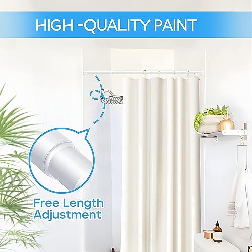 Tension Curtain Rod White 1PCS Tension Rods for Windows 30 to 64 Inch Spring Curtain Rod Adjustable Tension Curtain Rod of Bathroom Window Curtain Rod Closet rod Kitchen rod Wardrobe - color: White, size: 30-64 inch 1pcs