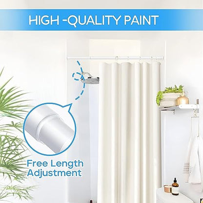Tension Curtain Rod White 1PCS Tension Rods for Windows 30 to 64 Inch Spring Curtain Rod Adjustable Tension Curtain Rod of Bathroom Window Curtain Rod Closet rod Kitchen rod Wardrobe - color: White, size: 30-64 inch 1pcs