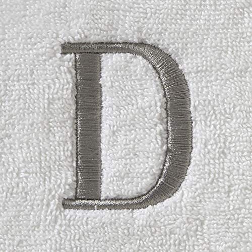 SKL Home Casual Monogram Hand Towel Set, D, 16x26, White 2 Count - color: Casual Monogram Hand Towel Set, size: Hand Towel Set, style: D
