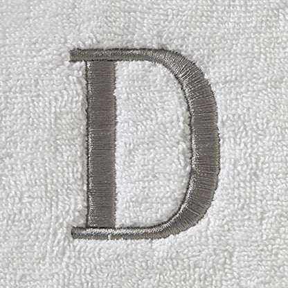 SKL Home Casual Monogram Hand Towel Set, D, 16x26, White 2 Count - color: Casual Monogram Hand Towel Set, size: Hand Towel Set, style: D