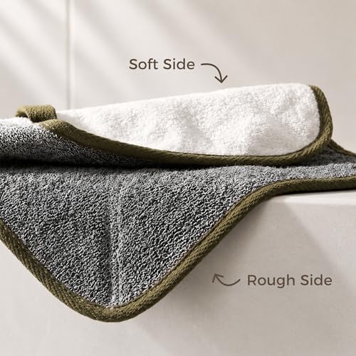 ZOMCHI 3 Pack Exfoliating Washcloth, Premium Facial and Body Wash Cloths with Softness and Scrubbing Two Sides, Bath Cloths for Women and Men (Smoke) - style: Smoke, 3 Pack
