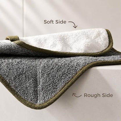 ZOMCHI 3 Pack Exfoliating Washcloth, Premium Facial and Body Wash Cloths with Softness and Scrubbing Two Sides, Bath Cloths for Women and Men (Smoke) - style: Smoke, 3 Pack