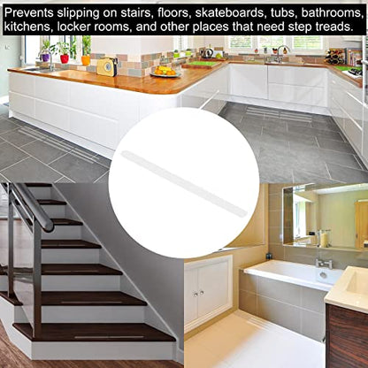 PATIKIL Non Slip Bathtub Stickers 15 x 0.8 Inch, 12 Pack Safety Shower Treads Adhesive Decal Square with Scraper for Stairs Tub Shower, Clear - color: Clear, size: 15 x 0.8"