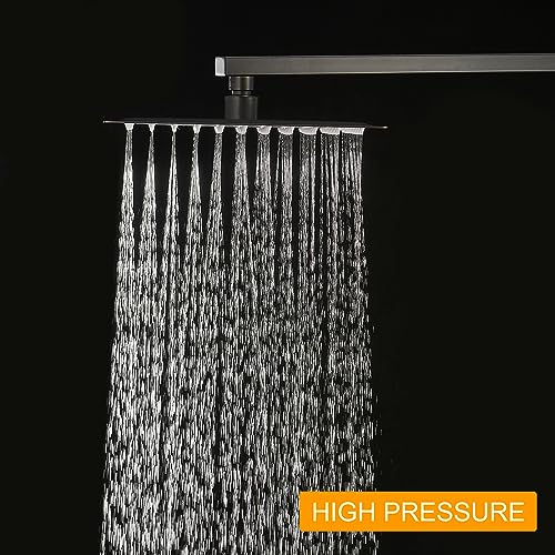 10 In Rain Shower Head High Pressure Rainfall Shower Head Bronze | Square Rain Bathroom Showerhead, High Flow, Large Stainless Steel, Ceiling Mounted, Wall Mounted, Waterfall Full Body - color: Oil Rubbed Bronze, size: 10 Inch