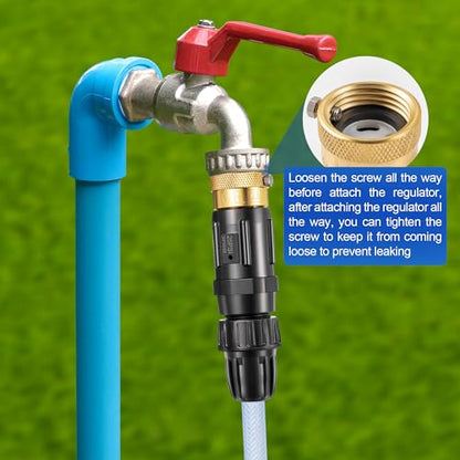 1 PC 25PSI Drip Irrigation Faucet Adapter Kit 1/2" Tubing to 3/4" Faucet | Drip Irrigation Filter with Water Pressure Regulator, Backflow Preventer and Filter for Irrigation of Gardens, Farmlands, etc