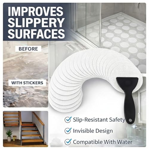 20-Piece Non-Slip Bathtub Stickers - Anti-Slip Decals for Bathtubs, Shower Floors, Stairs, and Ladders (Round, Extra Large) - color: Round