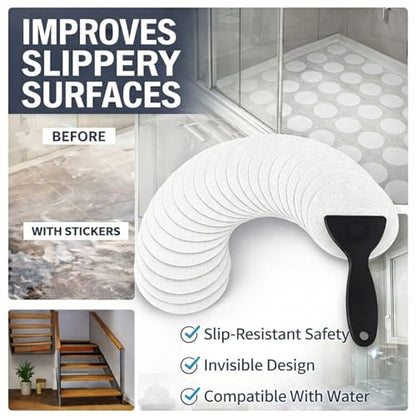 20-Piece Non-Slip Bathtub Stickers - Anti-Slip Decals for Bathtubs, Shower Floors, Stairs, and Ladders (Round, Extra Large) - color: Round