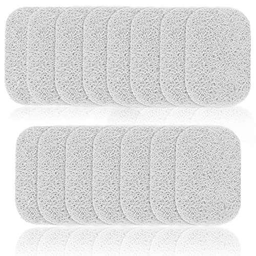 15 Piece Soap Savers Pads - White BPA Free Holder for Bar Soap, Non-Slip Self Draining Dish, Lift for Shower, Kitchen, Bathroom - Tray Bulk Accessories - color: White
