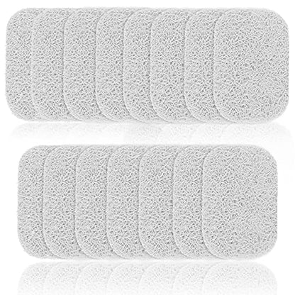 15 Piece Soap Savers Pads - White BPA Free Holder for Bar Soap, Non-Slip Self Draining Dish, Lift for Shower, Kitchen, Bathroom - Tray Bulk Accessories - color: White