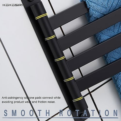 KOKOSIRI Bathroom Towel Bars Swivel Towel Rails Matte Black Swing Out Hand Towel Holder 4-Arm for Bath Kitchen Wall Stainless Steel B5007BK-A4 - size: 4-Bar