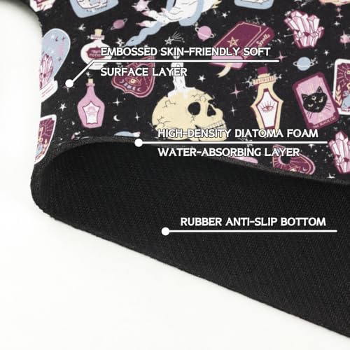 Halloween Kitchen Sink Splash Guard Faucet Mat,Black Witches Ghost Skulls Halloween Faucet Non-Slip Absorbent Mat,Farmhouse Sink Splash Guard Behind Faucet for Kitchen Bathroom,15"x5.5" - color: Drying Faucet Mat 11