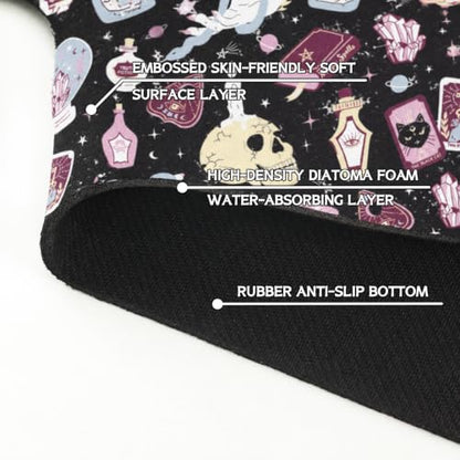 Halloween Kitchen Sink Splash Guard Faucet Mat,Black Witches Ghost Skulls Halloween Faucet Non-Slip Absorbent Mat,Farmhouse Sink Splash Guard Behind Faucet for Kitchen Bathroom,15"x5.5" - color: Drying Faucet Mat 11