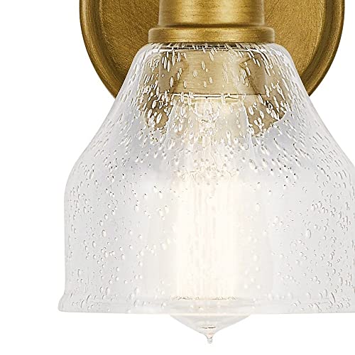 Kichler Avery 9.25" 1 Light Vanity Light with Clear Seeded Glass Brushed Nickel - color: Brushed Nickel, size: 1-Light