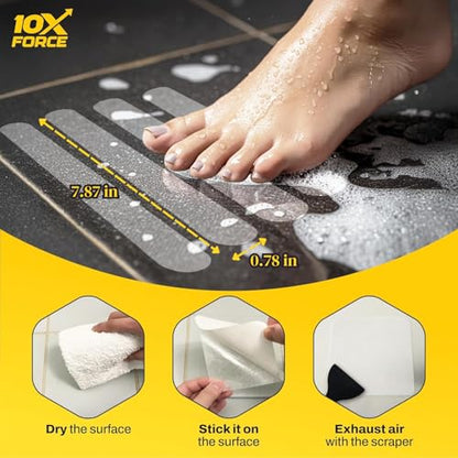 [Made in Korea] Ultra-Thin Bathtub Non Slip Stickers - Diamond Grip Non Slip Bathtub Stickers with Strong Adhesive for Elderly and Safety Use (10)