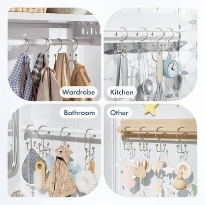 Bathway Shower Curtain Hooks Matte Nickel Shower Curtain Rings, 12 Pcs Double Hook Shower Curtain Hooks Rings Shower Curtain Hangers Rust Proof, Metal Shower Hooks for Bathroom Shower Curtain Rod - color: Matte Nickel, style: Minimalist