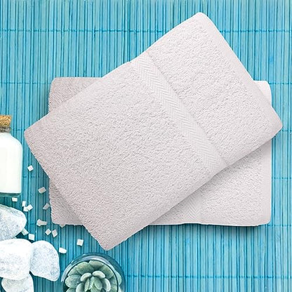 Towel and Linen Mart 100% Cotton White 6 Pack Medium Bath Towel Set, Quick Dry, Super Absorbent, Light Weight, Soft Feel, Premium Towels for Hotel, Spa and Bathroom (24 X 48 6 Pack White) - color: White