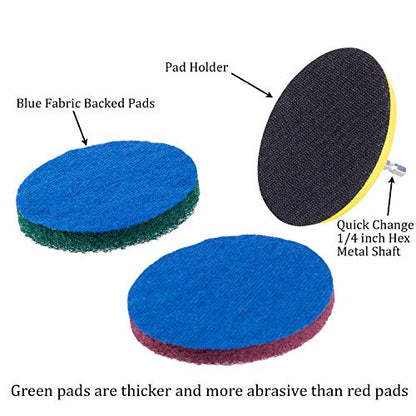 Kichwit 4 Inch Drill Power Brush Tile Scrubber Scouring Pads Cleaning Kit | 2 Inch Small Brush Included, Heavy Duty Household Cleaning Tool (Drill NOT Included) - size: 4 Inch + 2 Inch