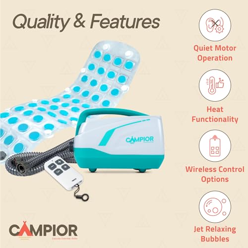 Bubble Bath Massager Mat for Bathtub, 47.24" x 14.57" Full-Body Heated Air Spa with 6-Level Adjustable Bubbles, Non-Slip Waterproof Design, Remote Control, For Stress, Muscle Relief & Relaxation, Aqua - color: Aqua