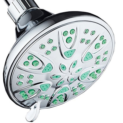 AquaDance Antimicrobial – Anti-Clog High-Pressure 6-Setting Shower Head with Microban Nozzle Protection from Growth of Mold, Mildew & Bacteria for Stronger Shower! 4" Coral Green | More Power, Better Shower Hygiene! Lifetime Antimicribial Nozzle Protectio