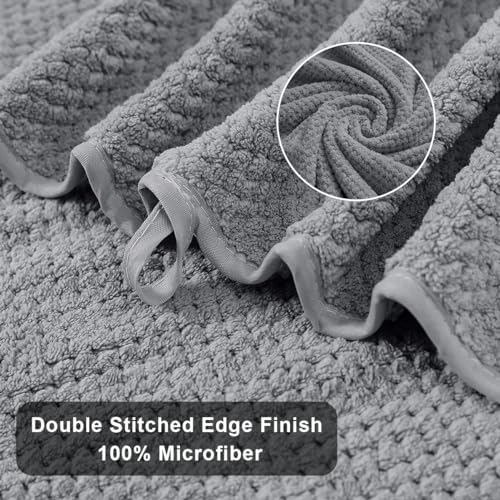 Hailea Gray Bath Towels Set 35x70 Inches - Luxury 600 GSM Oversized Bath Sheet Towel,Extra Large Microfiber - Quick Dry,Highly Absorbent,Super Soft Shower Towels Spa Hotel Bathroom Towel Set (4-Pack) - color: Gark Gray, size: 4-Piece Set