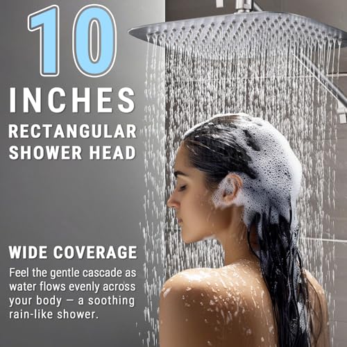 G-Promise 10 Inch All Metal Rain Shower Head with Handheld (Brushed Nickel) | Suits Every Height, Pause Mode Diverter, Massage Mode Handheld, Full Body Coverage, Easy to Install, Modern Bath Upgrade - color: Brushed Nickel, size: 10 Inch